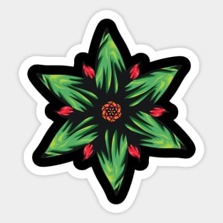 Green Flower Sticker